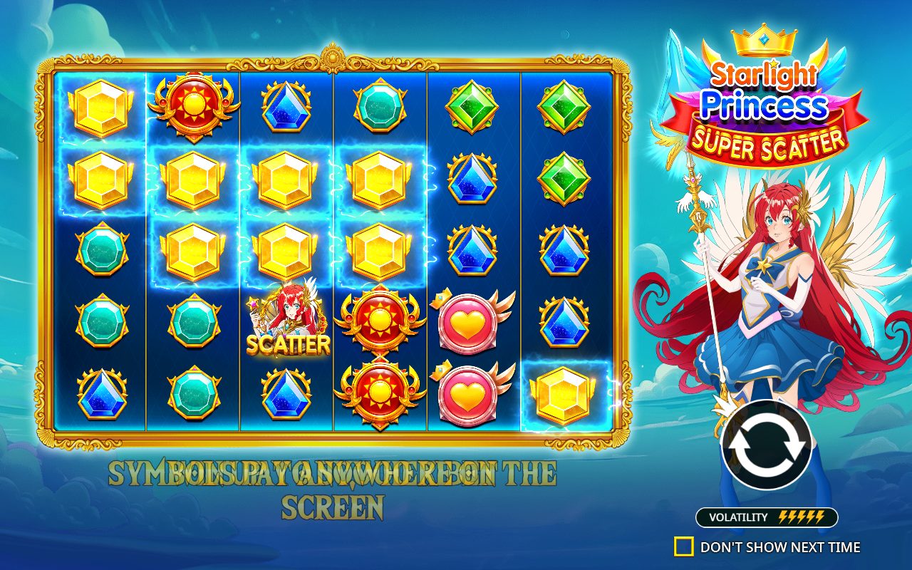 Starlight Princess Super Scatter base game reels