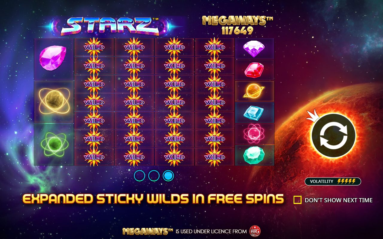 Starz Megaways game lobby / feature intro
