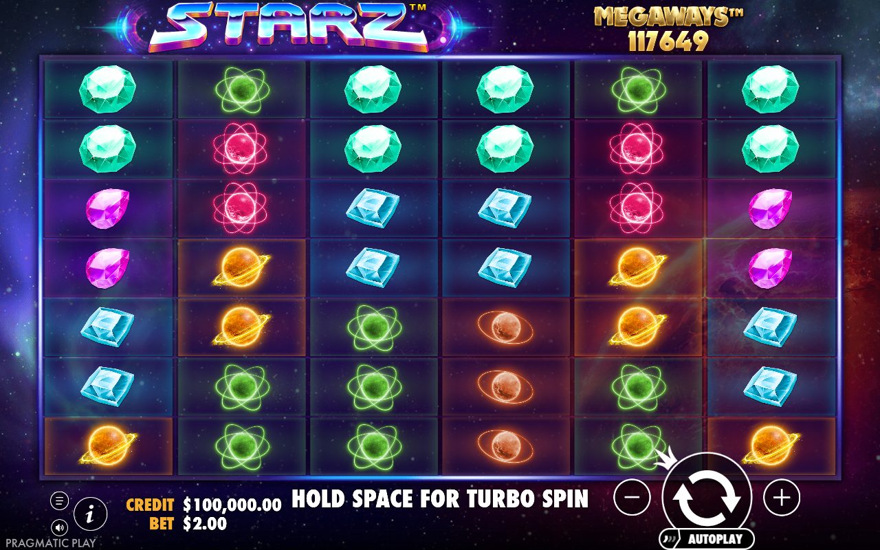 Starz Megaways base game reels