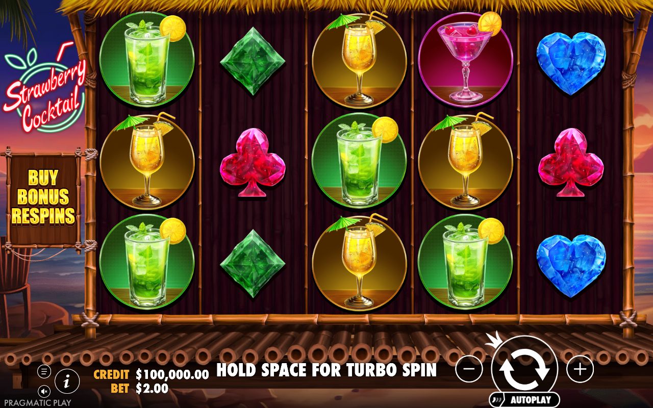 Strawberry Cocktail game lobby / feature intro