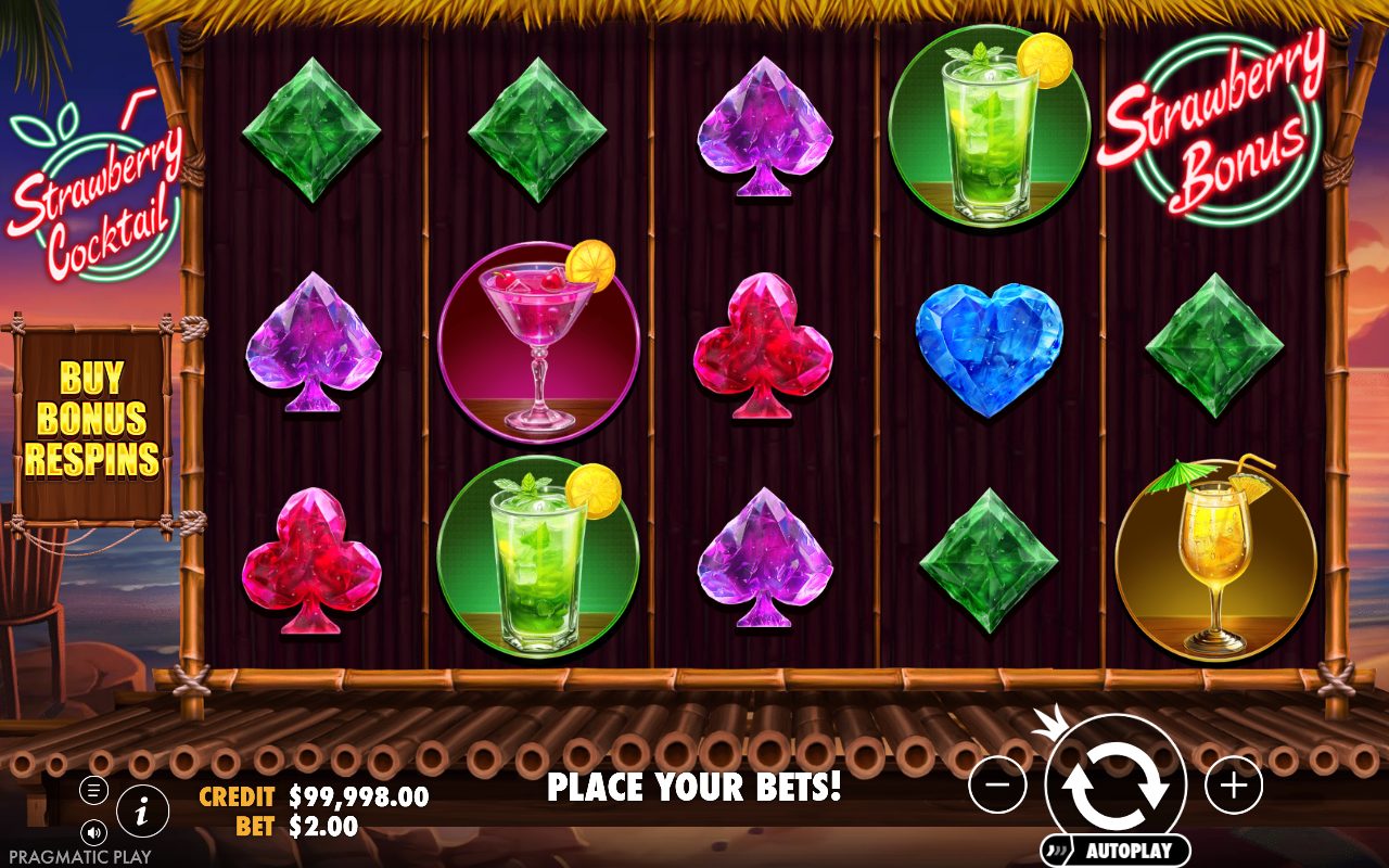 Strawberry Cocktail base game reels