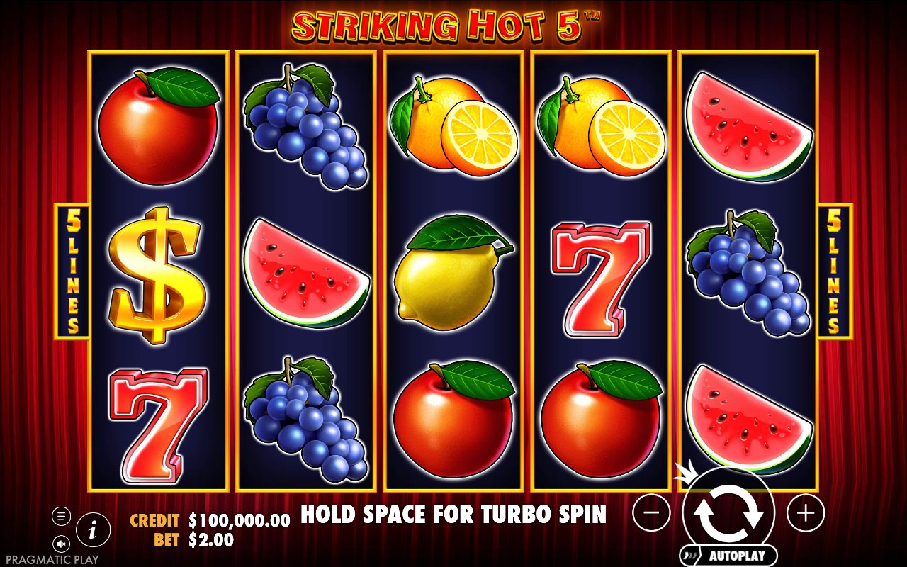 Striking Hot 5 game lobby / feature intro