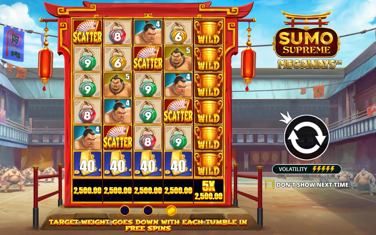 Sumo Supreme Megaways game lobby / feature intro