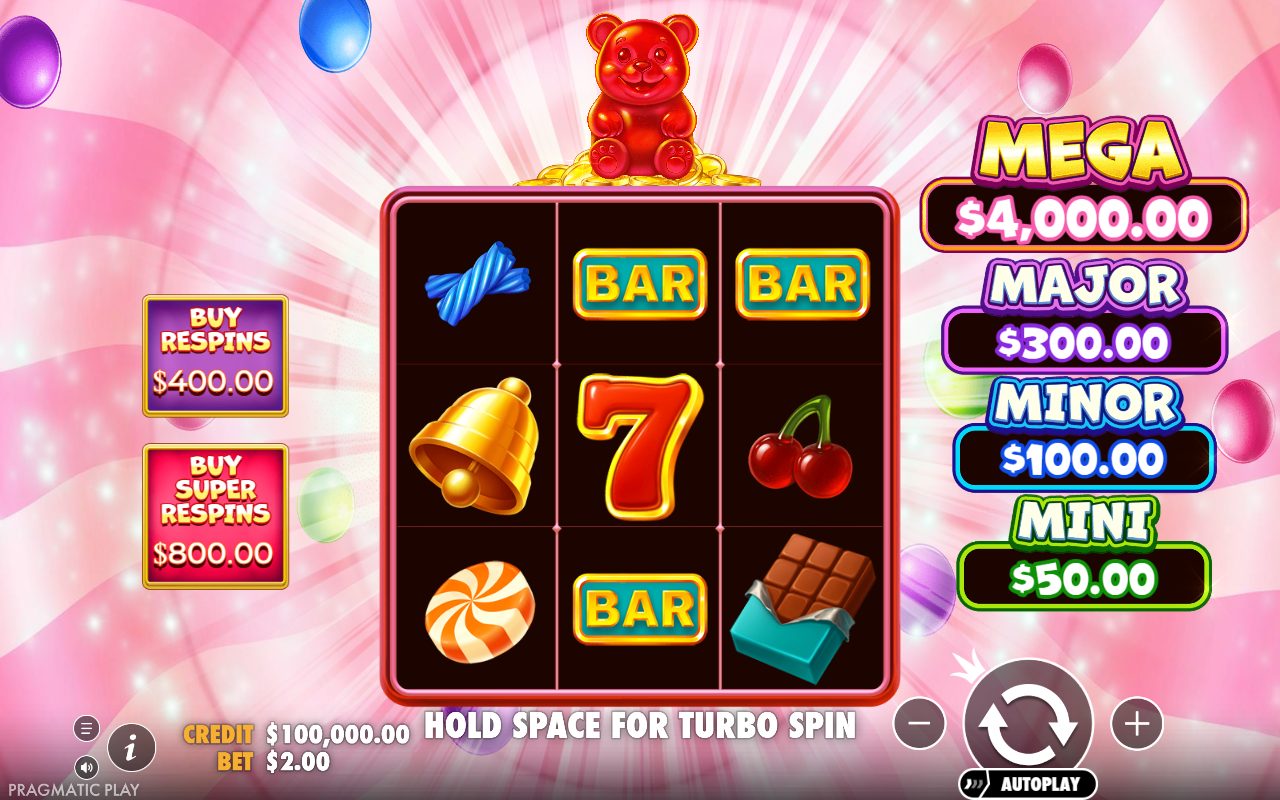 Super Gummy Strike base game reels