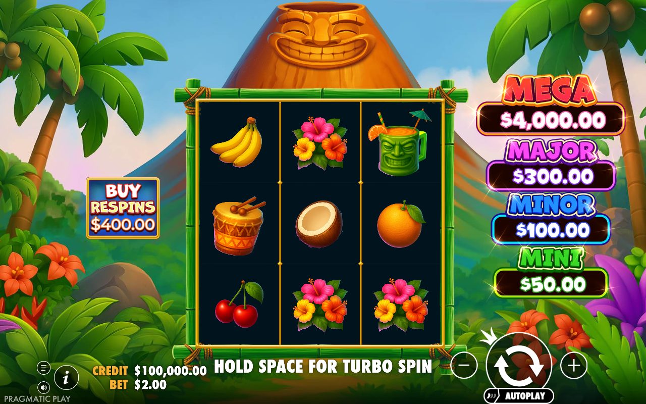 Super Tiki Strike base game reels