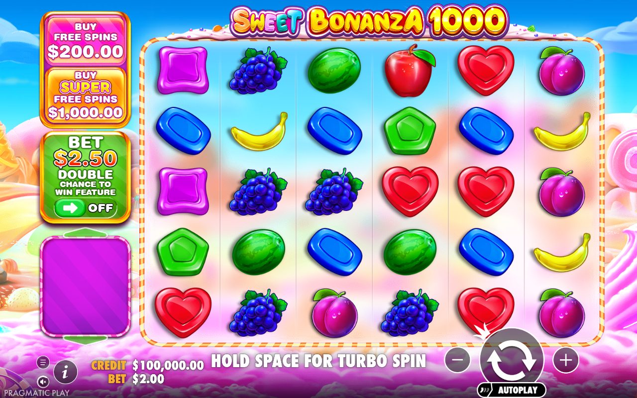 Sweet Bonanza 1000 base game reels