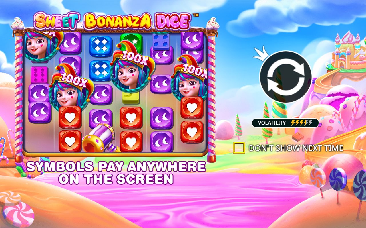 Sweet Bonanza Dice game lobby / feature intro