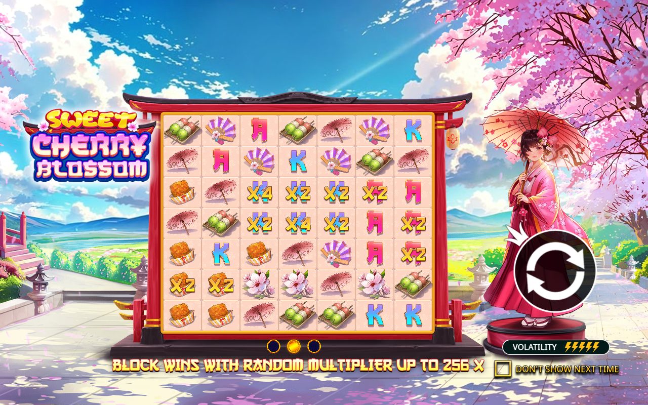 Sweet Cherry Blossom game lobby / feature intro