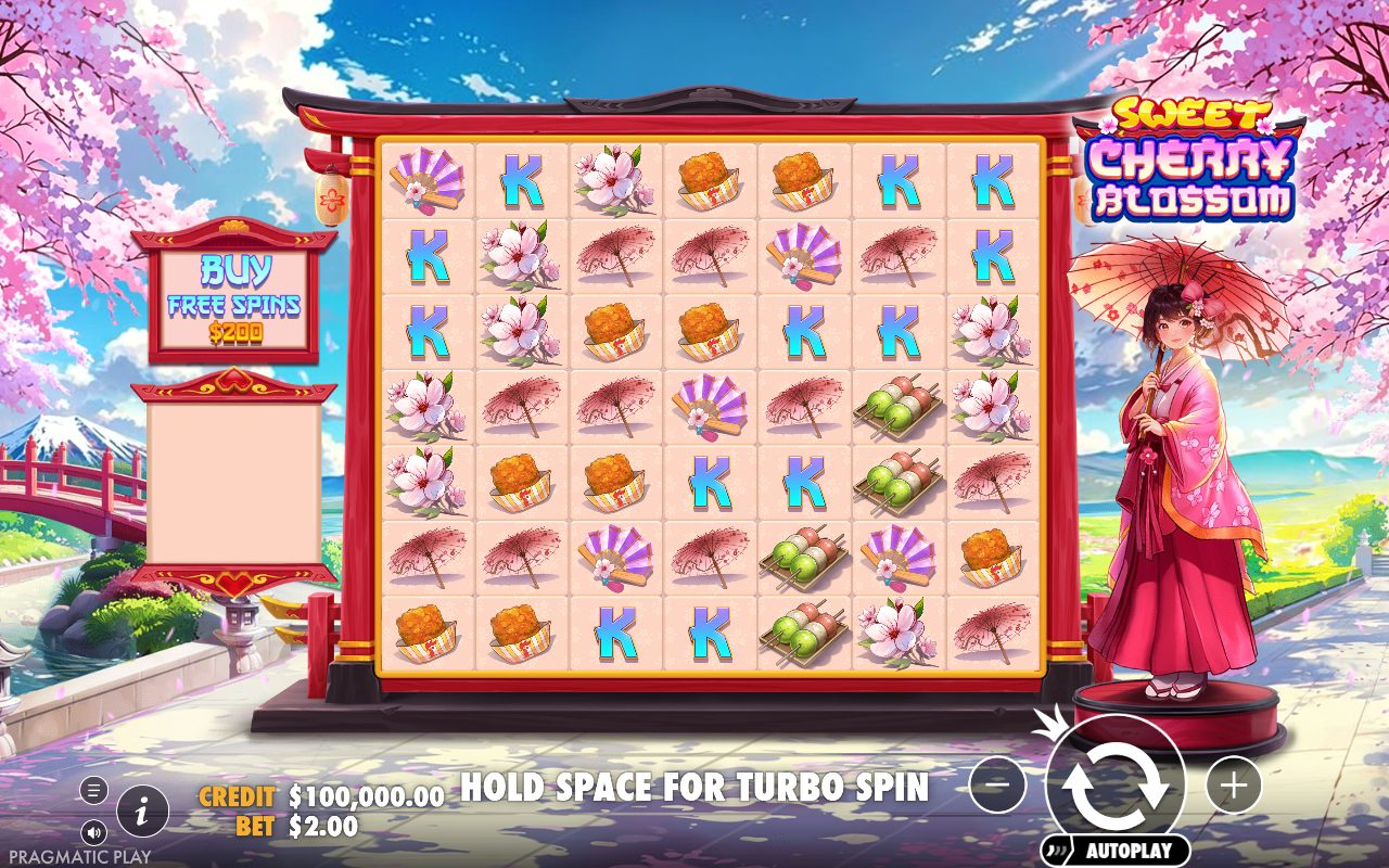 Sweet Cherry Blossom base game reels