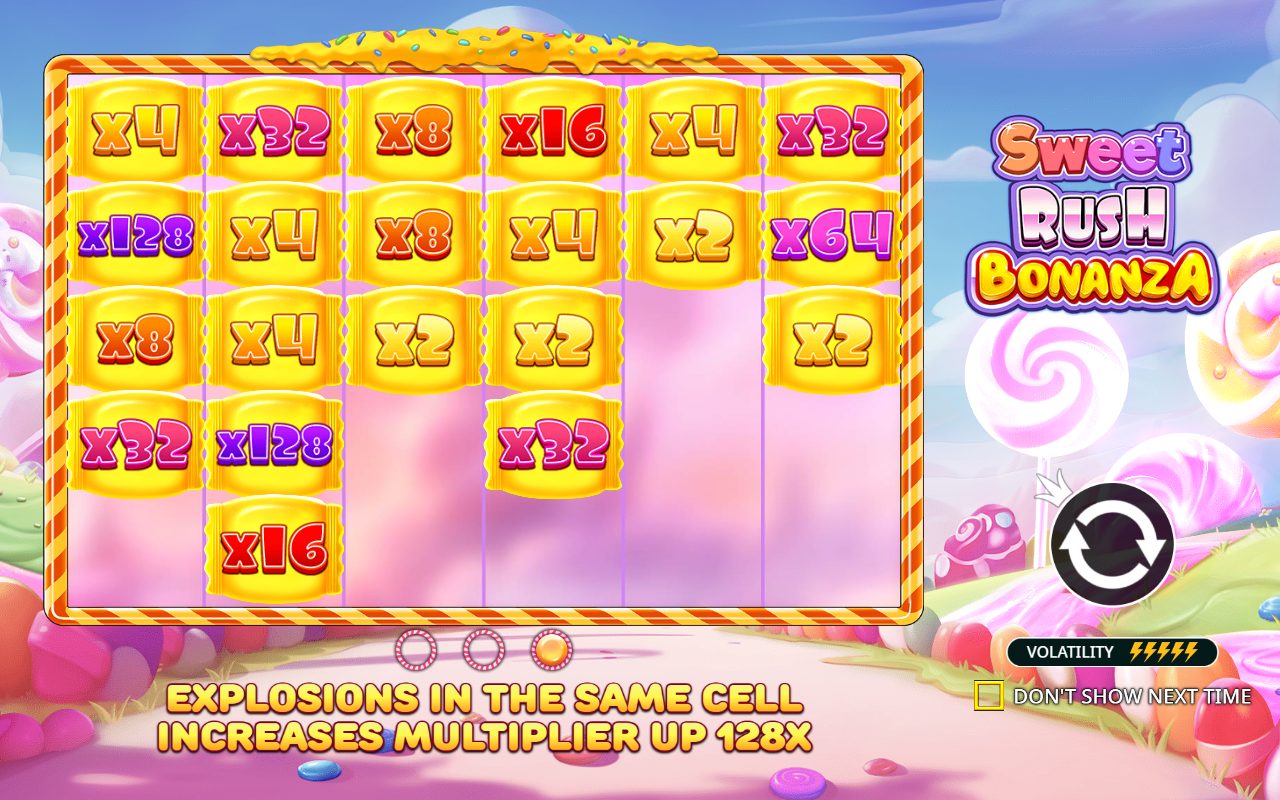 Sweet Rush Bonanza game lobby / feature intro
