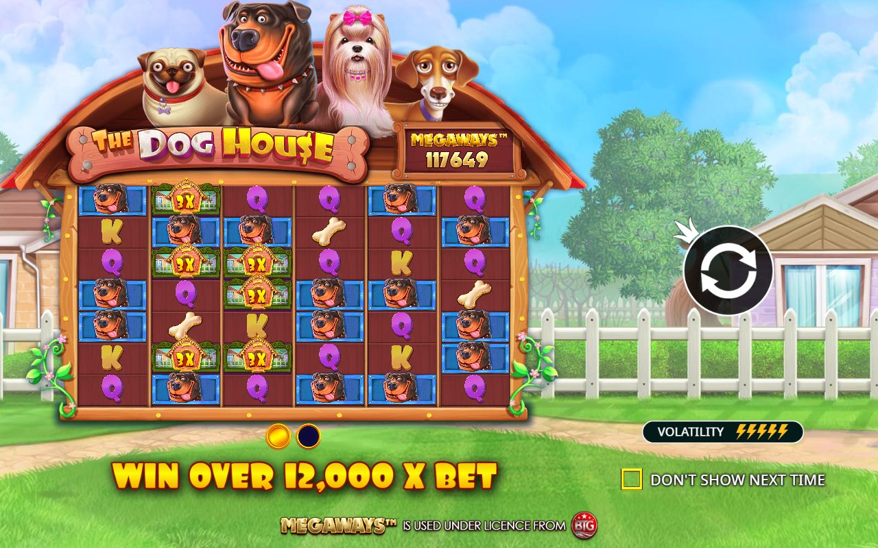 The Dog House Megaways game lobby / feature intro