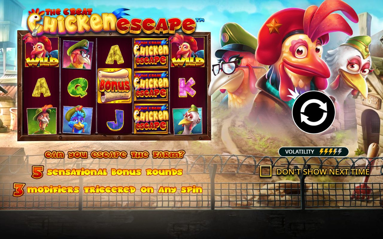 The Great Chicken Escape game lobby / feature intro
