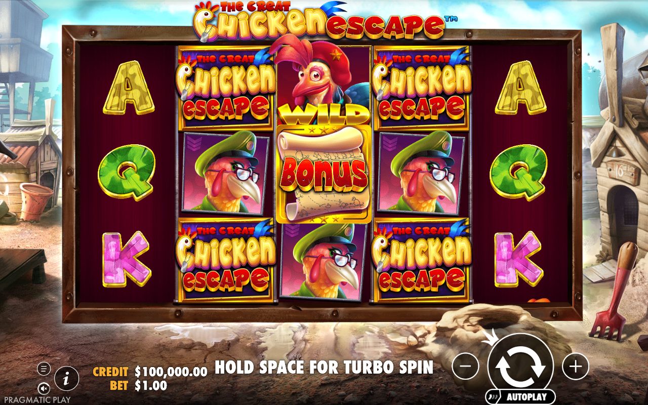 The Great Chicken Escape base game reels