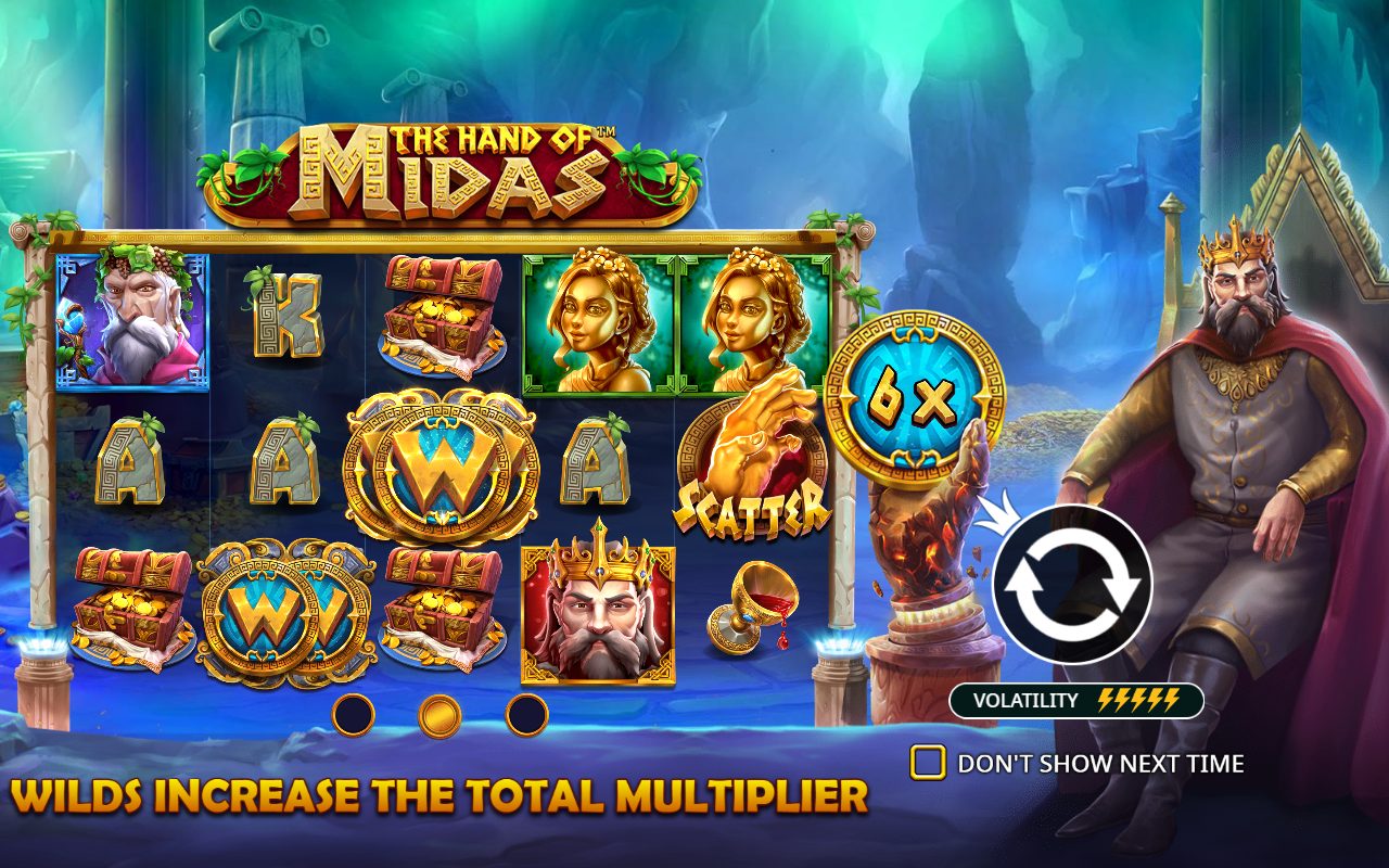 The Hand of Midas base game reels