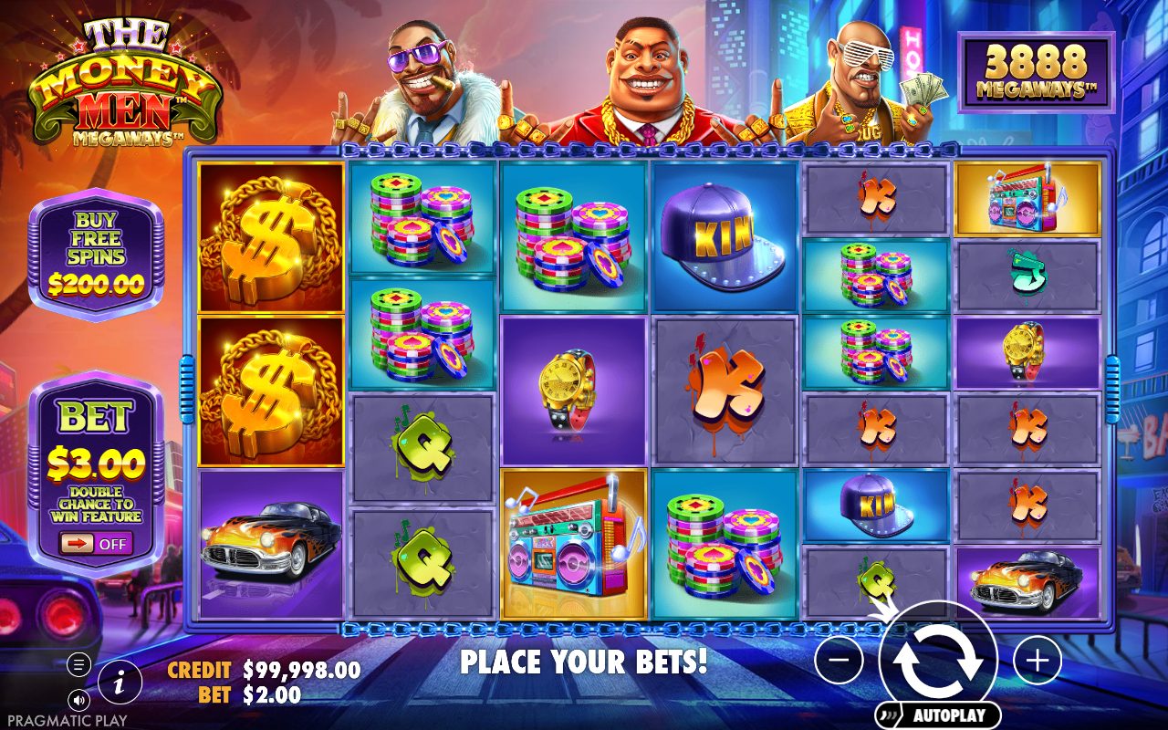The Money Men Megaways base game reels