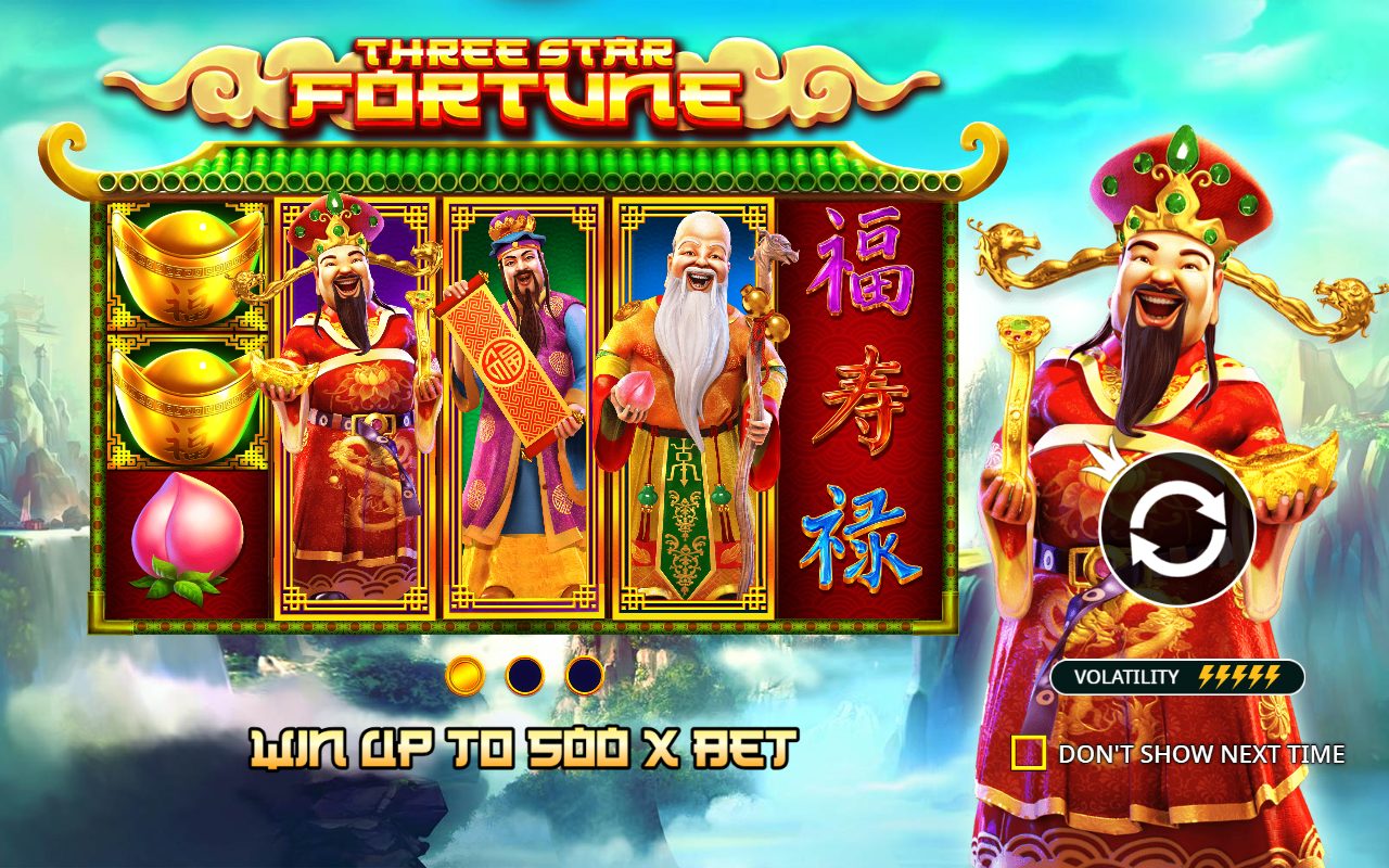 Three Star Fortune game lobby / feature intro