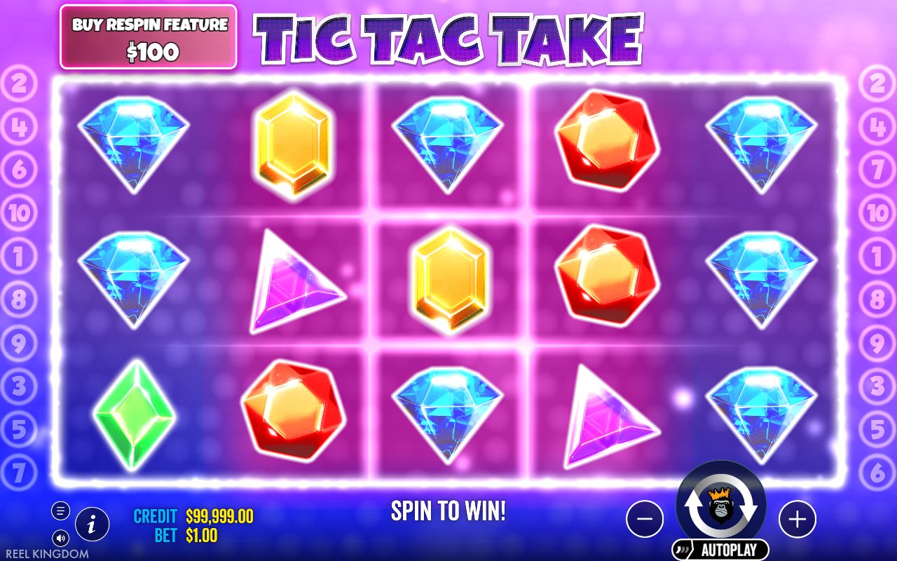 Tic Tac Take base game reels