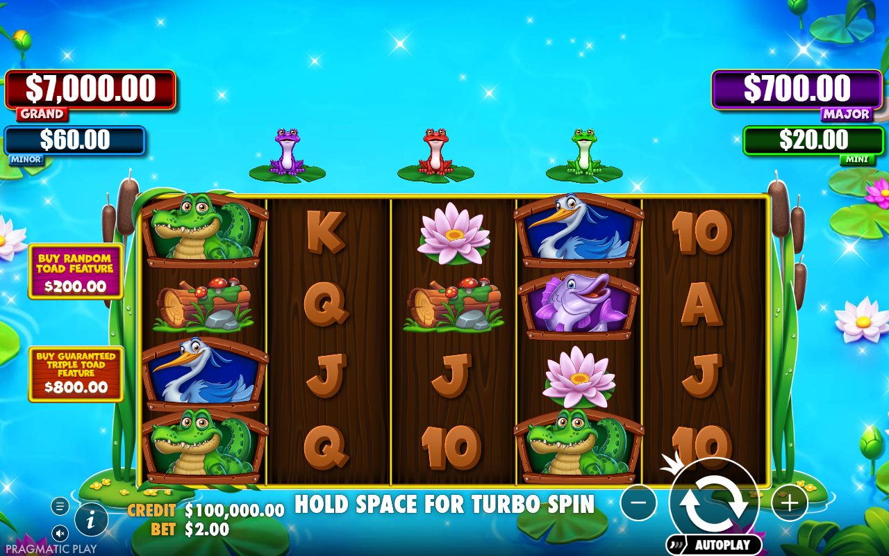 Tiny Toads game lobby / feature intro