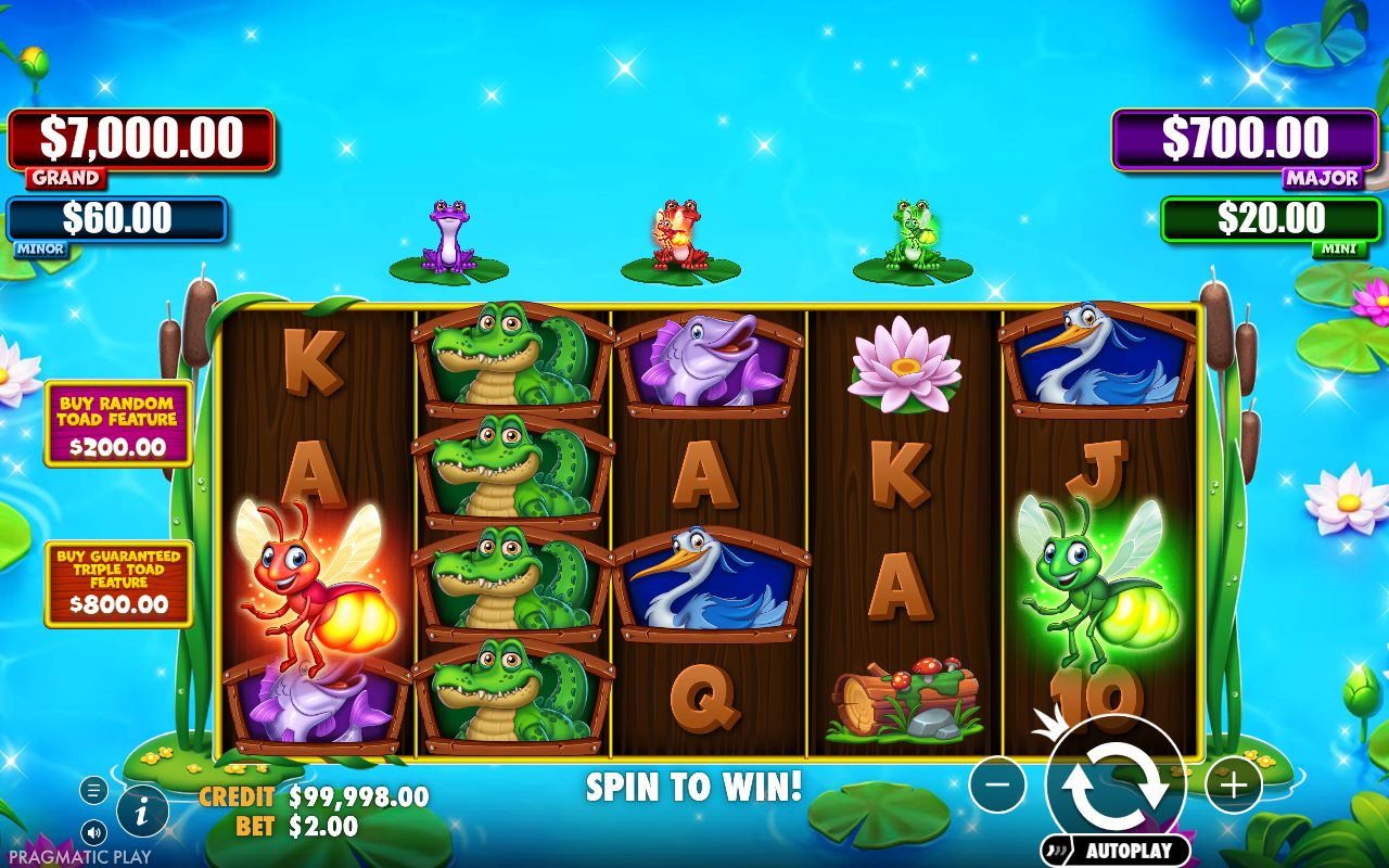 Tiny Toads base game reels
