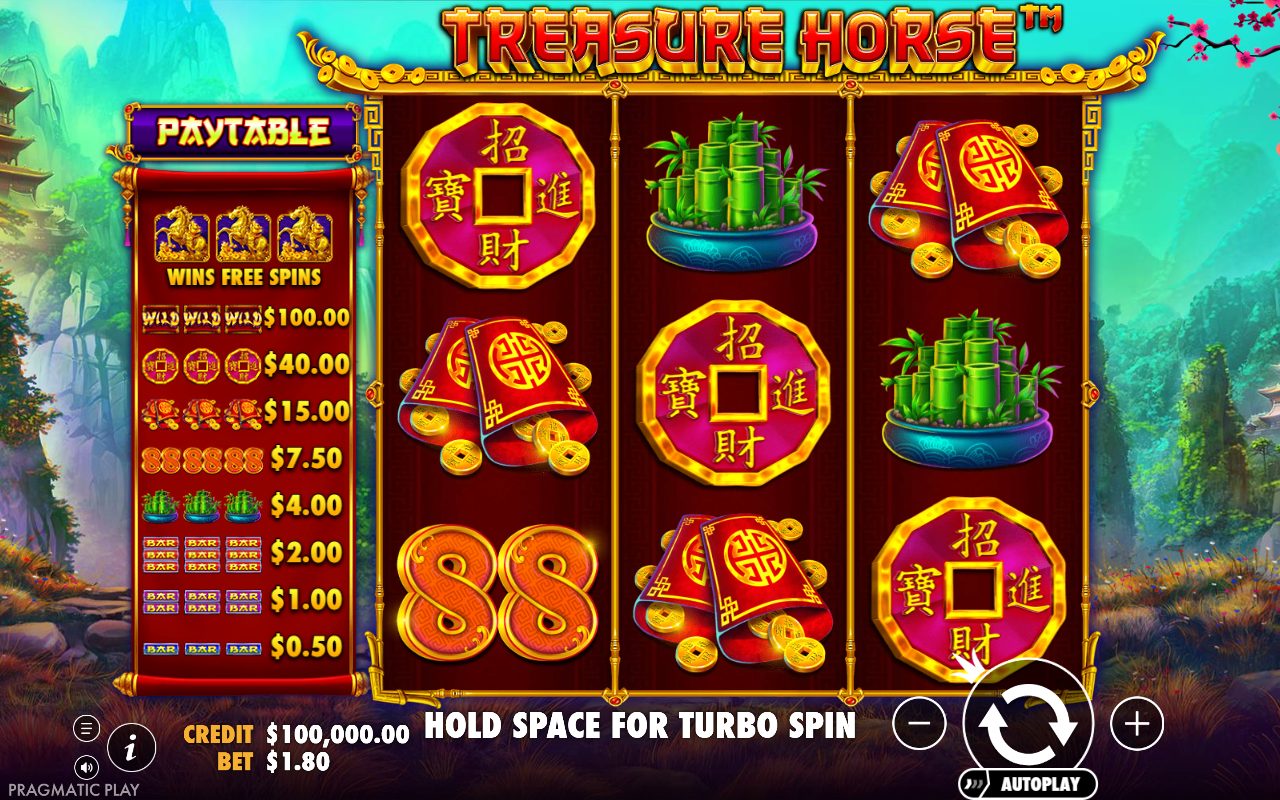 Treasure Horse base game reels