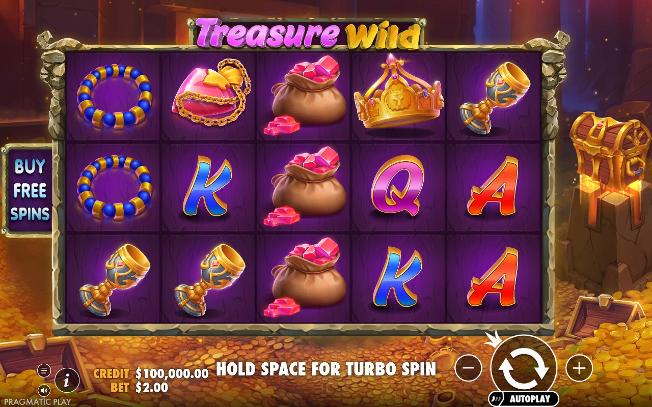 Treasure Wild base game reels
