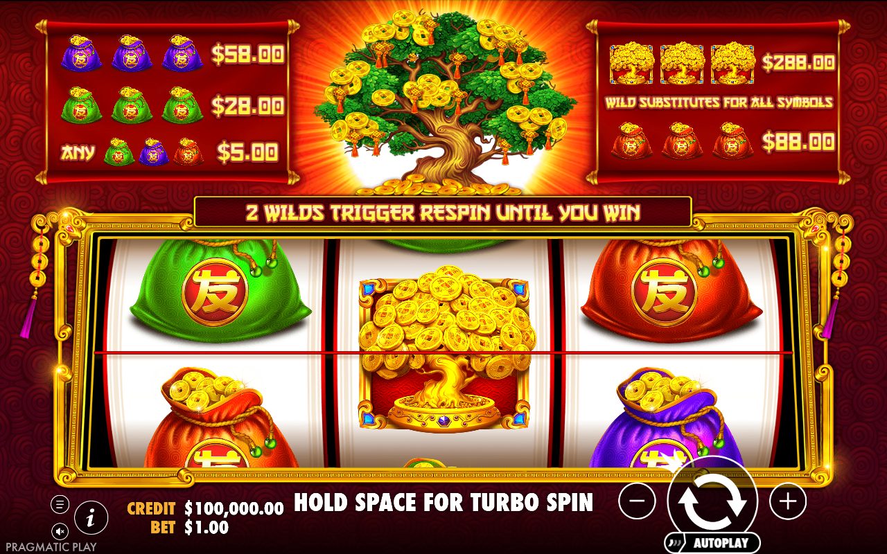 Tree of Riches game lobby / feature intro