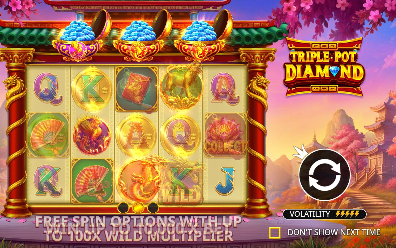 Triple Pot Diamond game lobby / feature intro