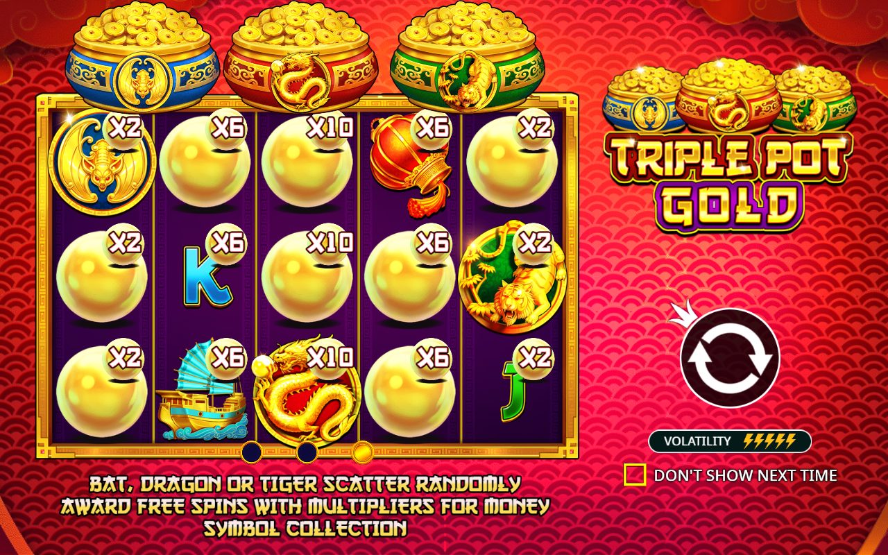 Triple Pot Gold base game reels