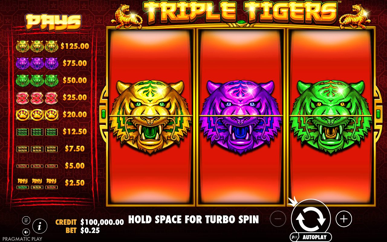 Triple Tigers game lobby / feature intro