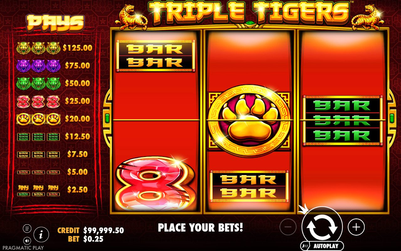 Triple Tigers base game reels