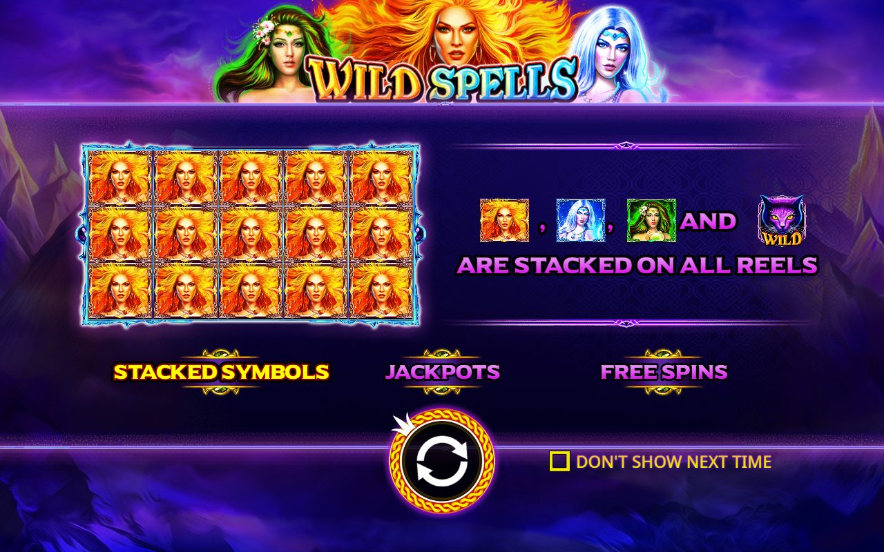 Wild Spells game lobby / feature intro