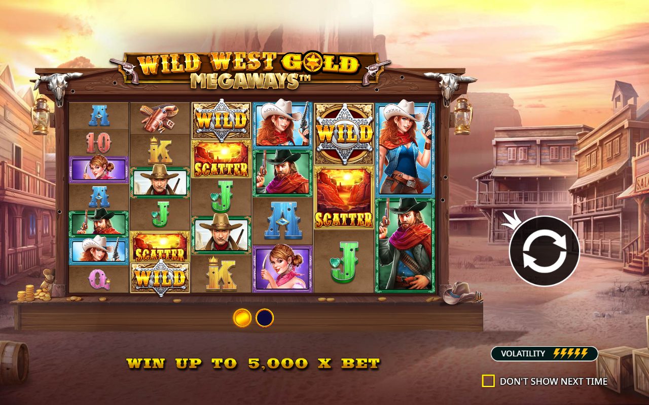Wild West Gold Megaways game lobby / feature intro