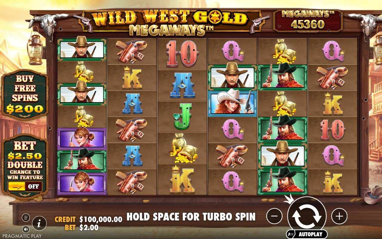 Wild West Gold Megaways base game reels