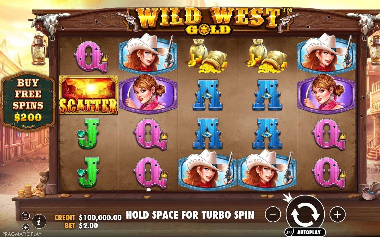 Wild West Gold base game reels