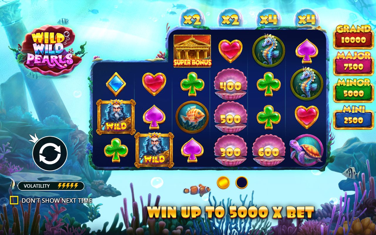 Wild Wild Pearls game lobby / feature intro