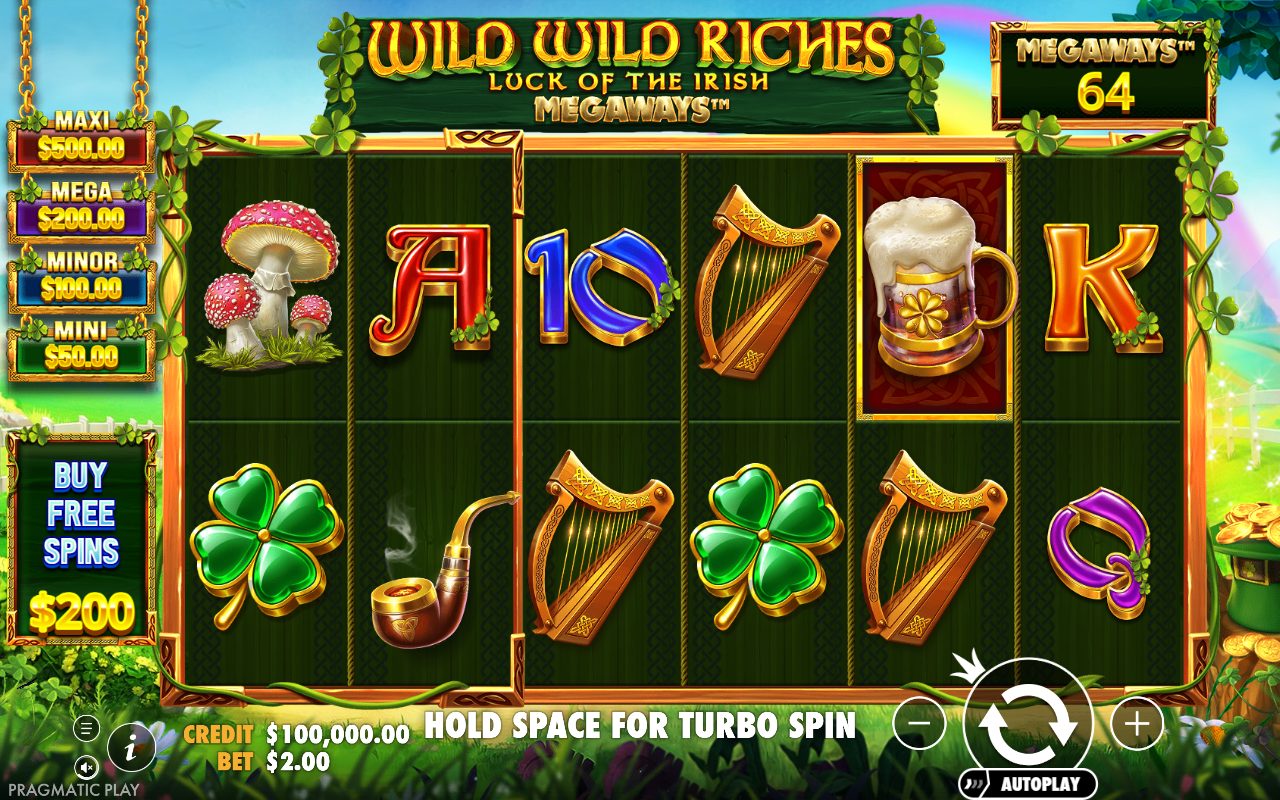 Wild Wild Riches Megaways base game reels