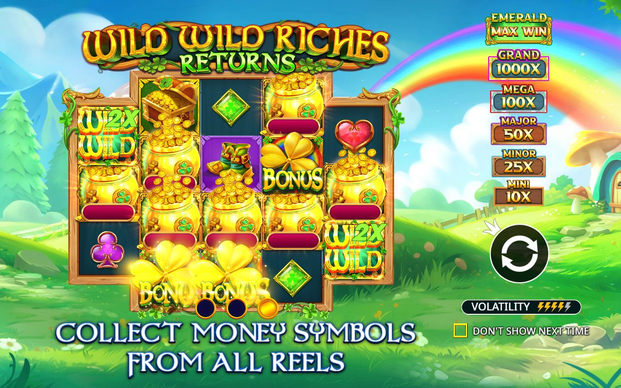 Wild Wild Riches Returns game lobby / feature intro