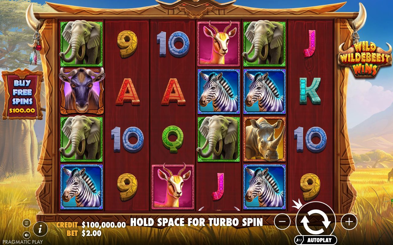 Wild Wildebeest Wins base game reels