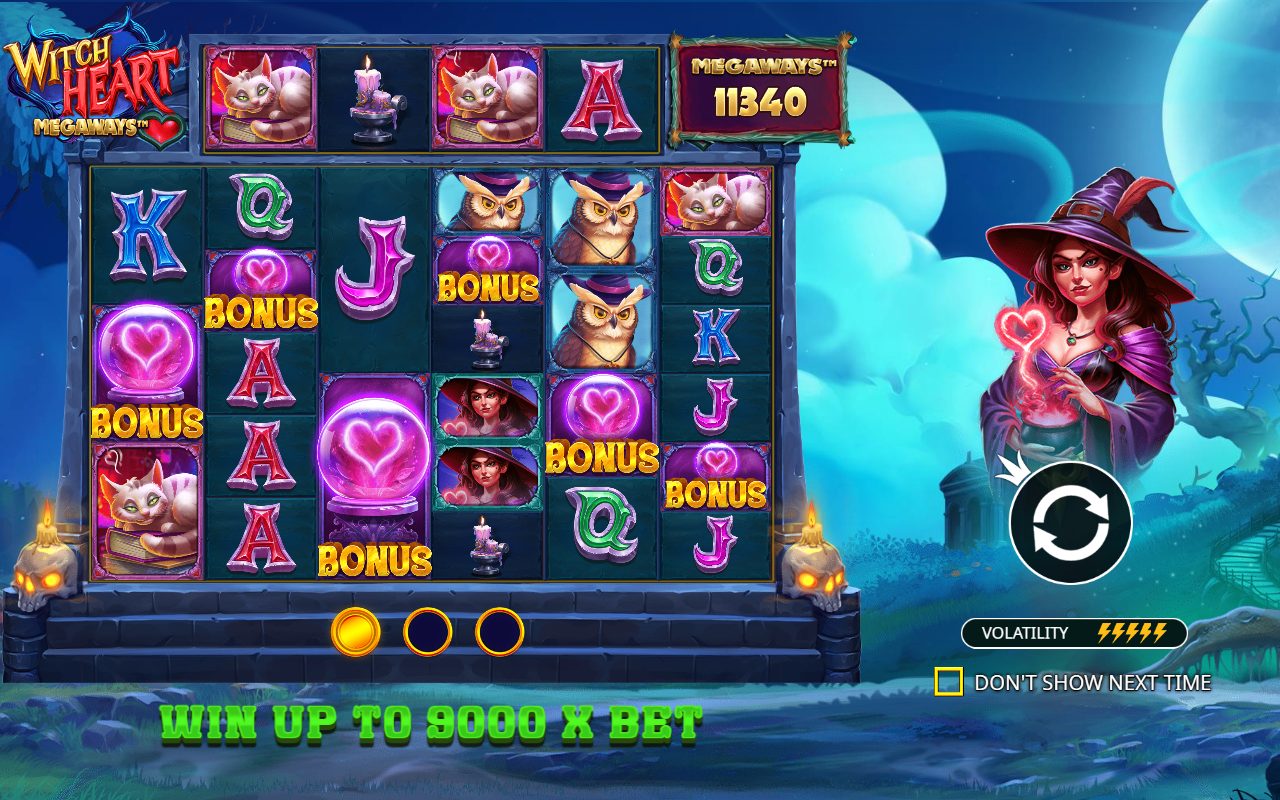 Witch Heart Megaways game lobby / feature intro