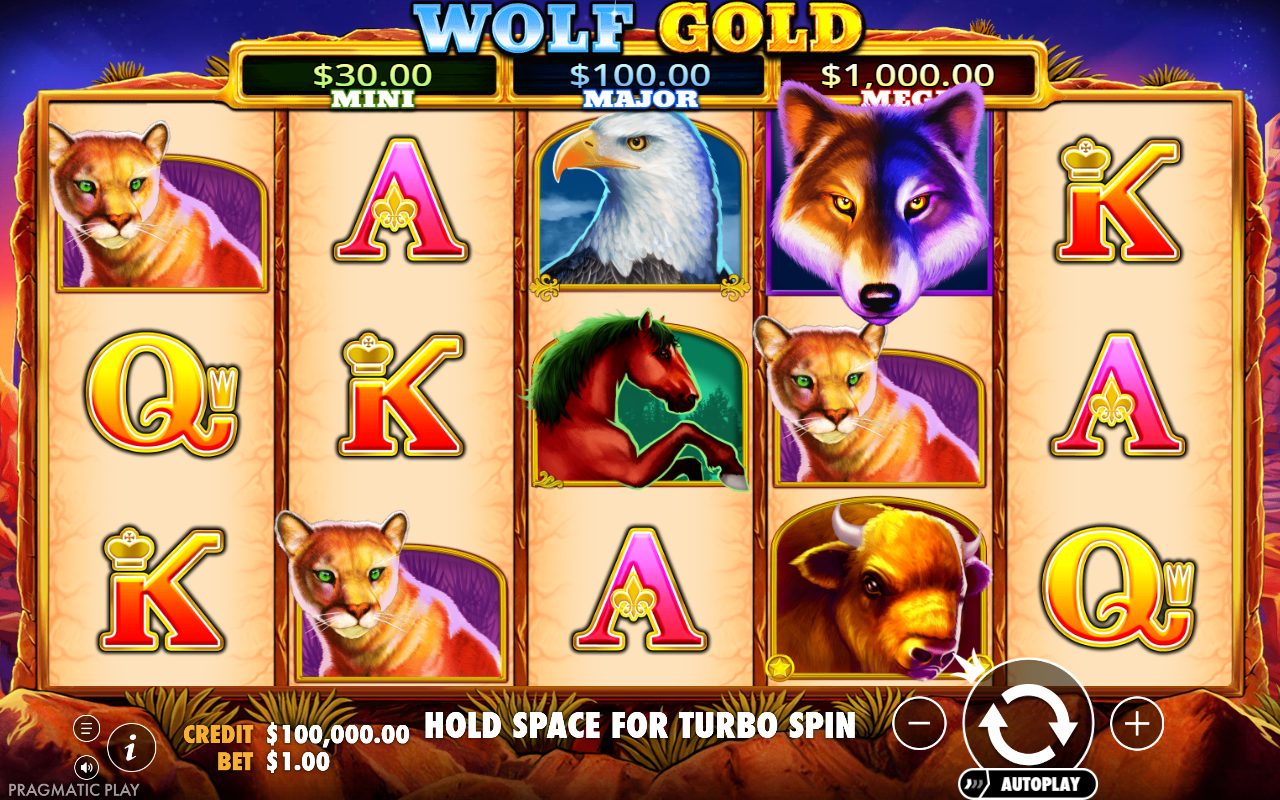 Wolf Gold base game reels