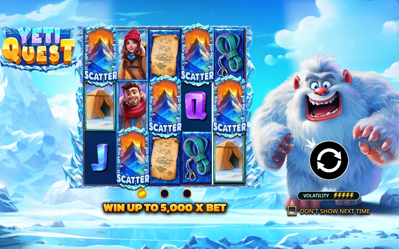 Yeti Quest game lobby / feature intro