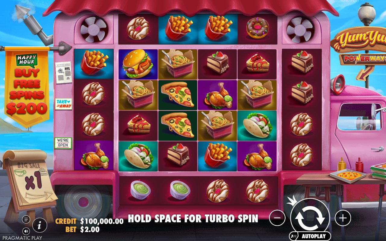 Yum Yum Powerways base game reels