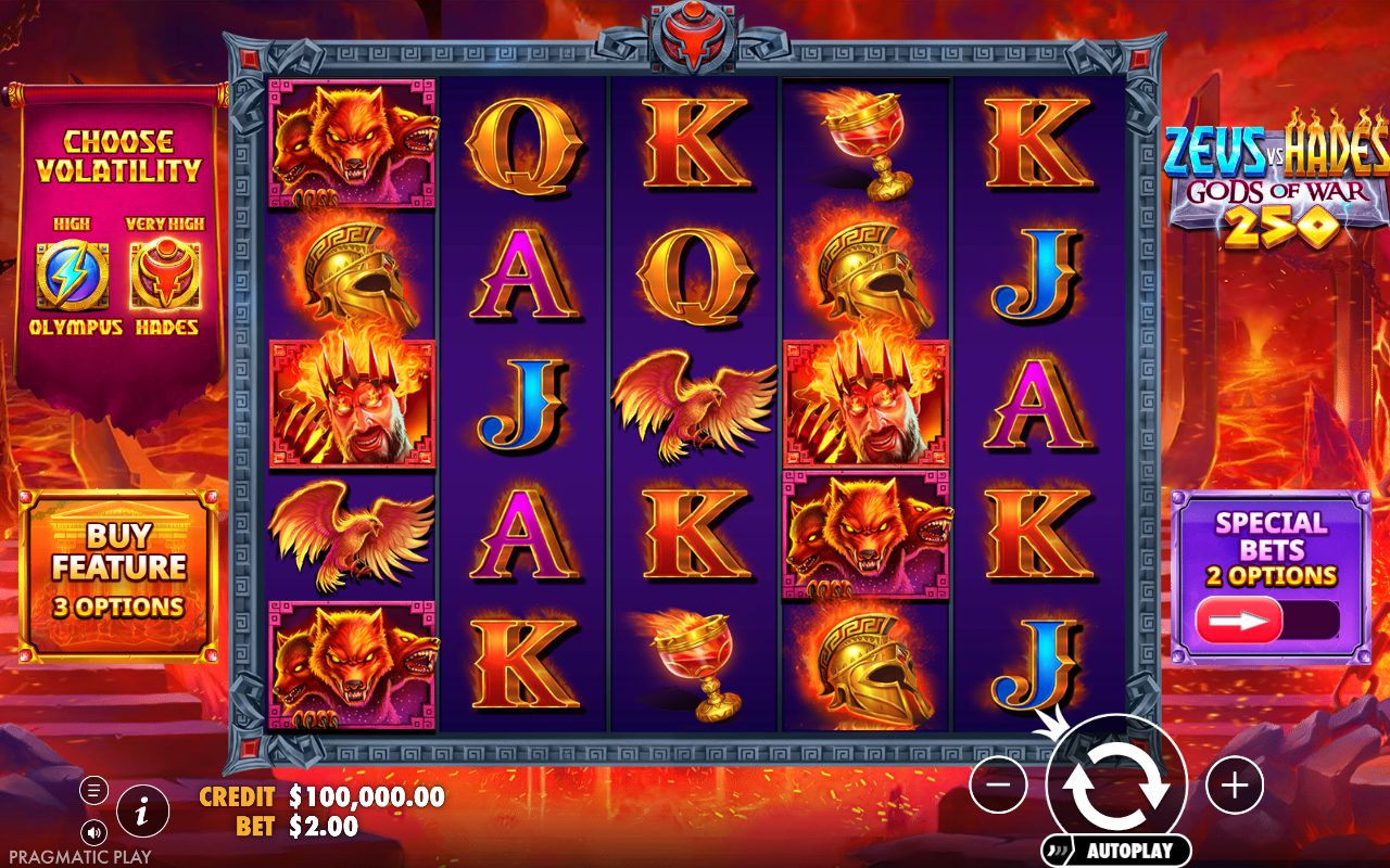Zeus vs Hades - Gods of War 250 base game reels