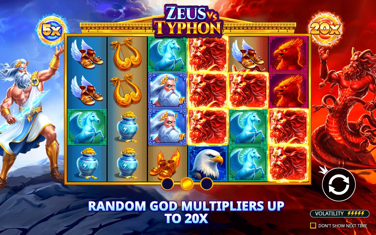 Zeus vs Typhon game lobby / feature intro